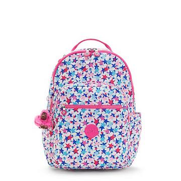 Kipling Seoul Large Printed 15" Laptop Backpacks Poppy Stars | CA 1856FD